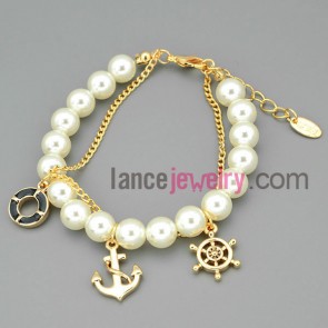 Unique navy style chain link bracelet