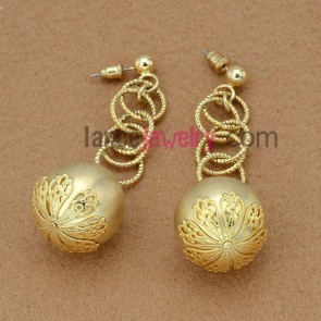 Romantic earrings decorated iron with cute golden ccb beads