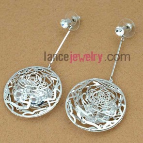 Cute drop earrings with nice cubic zirconia beads 