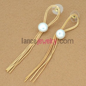 Elegant series earrings decorated with bright beads 
