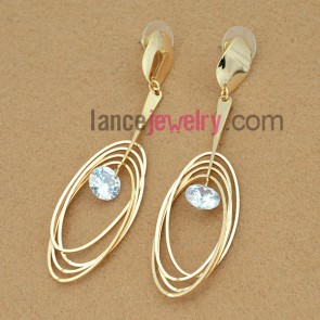Elegant series earrings decorated with beads and rings