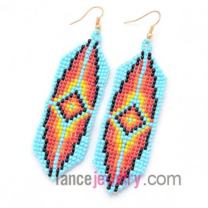 Fashion mix color plastic beading earrings
