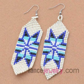 Fashion mix color plastic beading earrings
