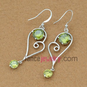 Fashion green color pendant drop earrings