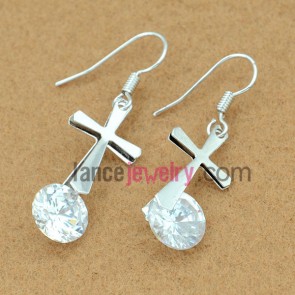 Holy cross model pendant drop earrings