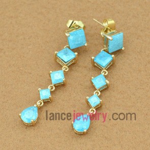Nice dangle earrings with rectangular shape pendant