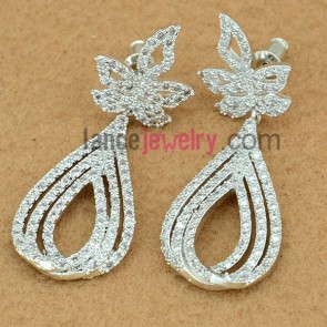 Fashion white color zirconia beads drop earrings