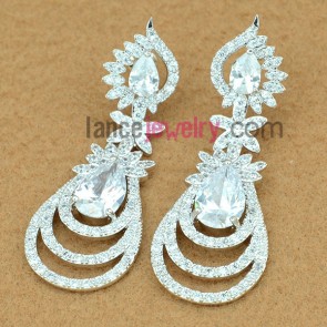 Fashion zirconia beads decoration drop earrings