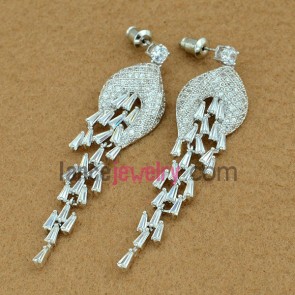 Fashion zirconia beads decorated drop earrings