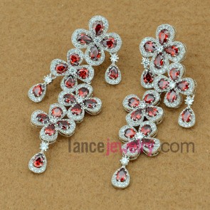Sweet flower design decoration drop earrings