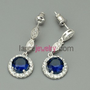 Delicate zirconia beads decorated drop earrings