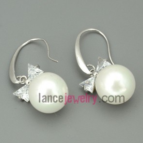 Nice imitation pearls decorated drop earrings