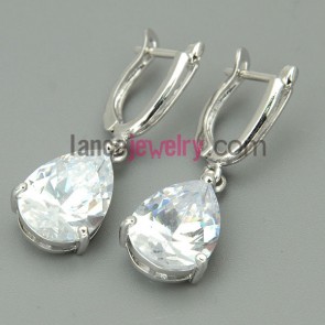 Nice zirconia decorated drop earrings