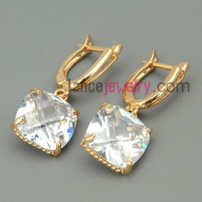 Trendy golden color drop earrings with pendant