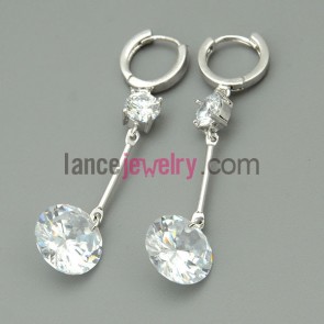 Nice zirconia beads decorated drop earrings