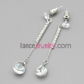 Long chain drop earrings