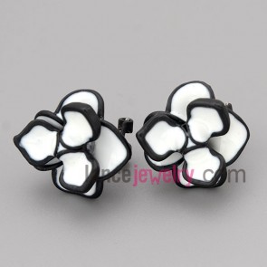 Personality stud earrings decorated  zinc alloy with flower model