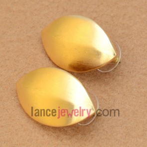 Nice stud earrings decorated zinc alloy with golden leaves shape