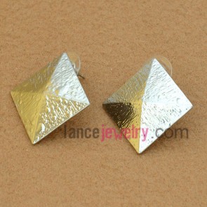 Personality stud earrings decorated golden zinc alloy with special shape