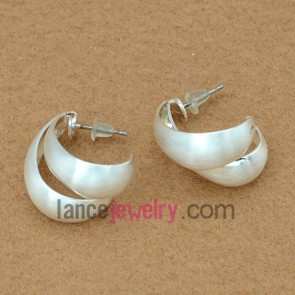 Personality stud earrings decorated silver zinc alloy with special shape