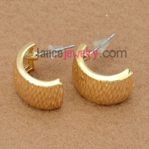 Cute stud earrings decorated with zinc alloy with golden moon model