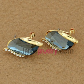 Original crystal decorated zinc alloy stud earrings