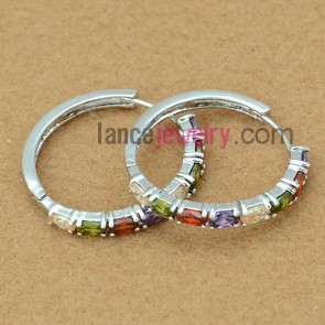 Fashion mix color zirconia beads decorated earrings
