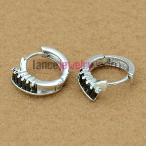 Classic black color zirconia decorated earrings