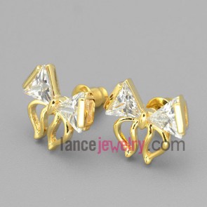 Golden butterfly studded earrings