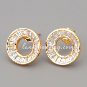 Nice earrings with shiny cubic zirconia in the small size ring shape
