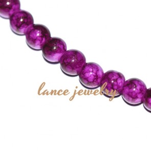 Lovely 4mm round light pruple glass beads,around 200pcs for one strand