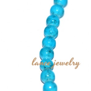 Lovely 4mm round blue glass beads,around 200pcs for one strand