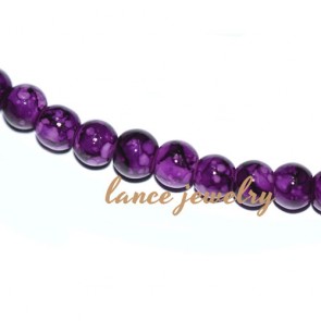 Lovely 4mm round light pruple glass beads,around 200pcs for one strand