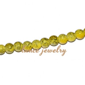 Lovely 4mm round dark yellow glass beads,around 200pcs for one strand