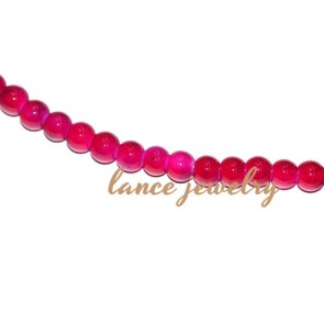 Lovely 4mm round dark rose red glass beads,around 200pcs for one strand