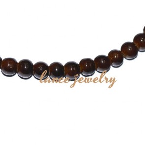 Lovely 4mm round dark coffee glass beads,around 200pcs for one strand