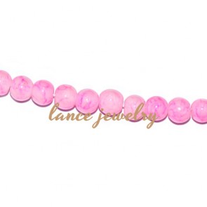 Lovely 4mm round pink glass beads,around 200pcs for one strand