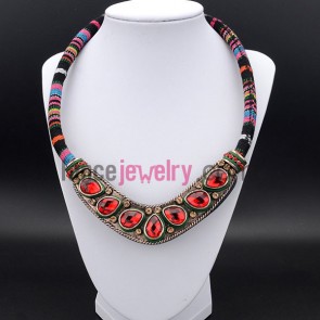 Nice necklace decorated with rhinestone beads