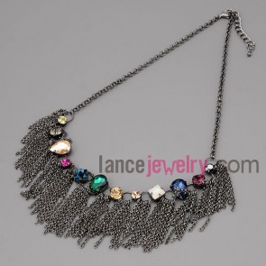 Nice necklace decorated with colorful crystal