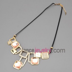Unique rhinestone & crystal pendant necklace