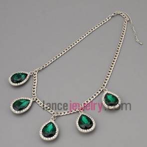 Classic crystal pendant decoration zinc alloy necklace