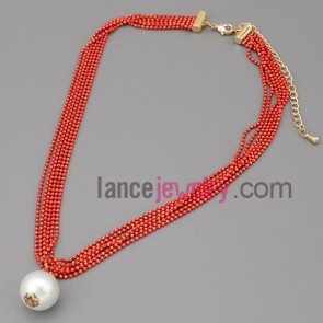 Beautiful red chain decoration necklace