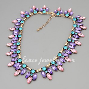 Glittering statement necklace with rhinestone & crystal decoration