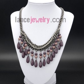 Trendy necklace with acrylic beads pendant