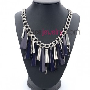 Cool necklace with chain pendant and big size acrylic beads and ccb