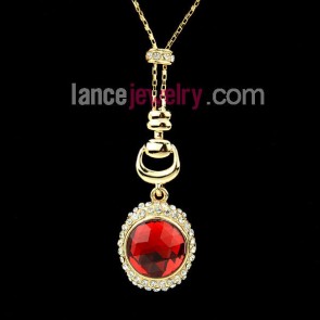 Gorgeous red color garnet pendant necklace 