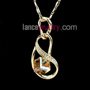 Nice rectangle shape crystal decoration pendant necklace