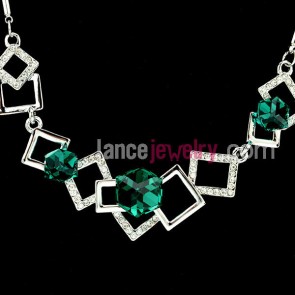 Nice necklace with Rhinestone and crystal beads pendant