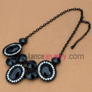 Elegant conical beads sweater chain necklace 
