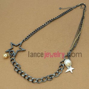 Romantic girl series sweater chain necklace with fashionable stars